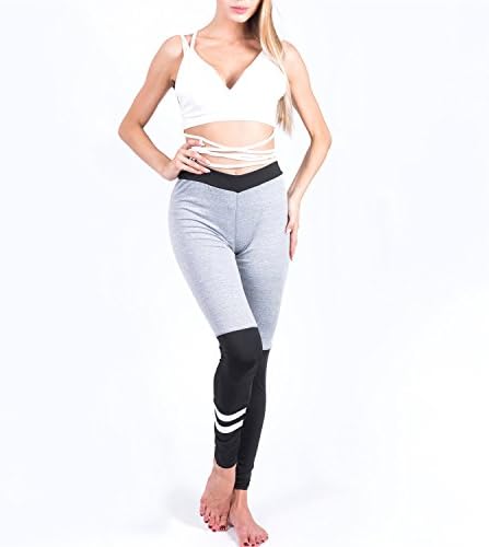 Power Yoga Pants Gray Workout Running Dance Leggings for women (Color : Gray, Size : M)