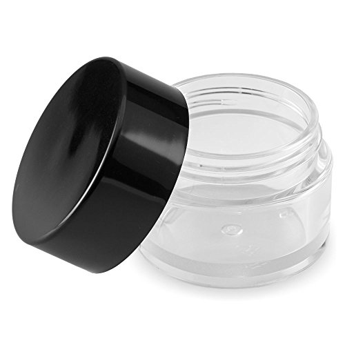 5 Stück – 30ml Cremedose klar transparent mit Schraubdeckel schwarz – Leerdose – Döschen - 3