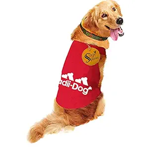 Sage Square Comfort Cotton Dog T-Shirt, Sleeveless Vest for Dog Clothes, Puppy Tank Top Fashion Apparel (Red) (XSmall) (12inches)