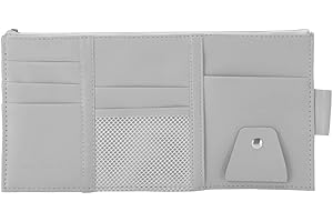 CWED Auto Sonnenblende Organizer, Leder Auto Innenraum Zubehör Aufbewahrungstasche, Sun Visor Organizer mit Reißverschluss für Sonnenbrille, Bankkarte, Kleine Dokumenten（C）