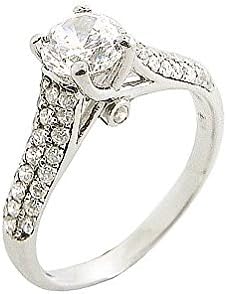 Accessories of Envy - 925 Sterling Silver Micro-Wax Setting 0.65ct Simulated Diamond Engagement/Wedding Ring (S)