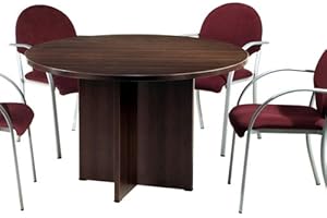 Euromof Mesa de Reuniones, Redonda. 120cm Ø. Color Wengue.