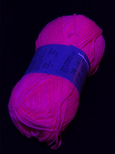 UV Schwarzlicht Wolle pink, 50g Neon Schwarzlicht Stringart Goa
