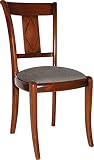 Material principal: cerezo Destock Meubles Silla Cerezo Maciza Asiento Tejido Gris
