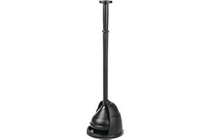 mDesign Toilet Plunger – Toilet Unblocker for Clearing a Blocked Toilet – a Modern Design Toilet Plunger Made of Plastic – Black