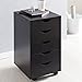 Produktbild KADIMA DESIGN Rollcontainer MINA 33 x 68 x 38 cm MDF-Holz 5 Schubladen schwarz Kinder | Moderner Schubladencontainer mit Rollen | Standcontainer Bürocontainer