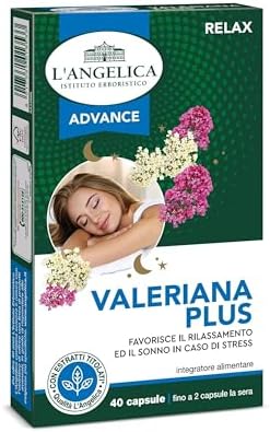 L'Angelica Advance Valeriana Plus Integratore Rilassante Vegano, 40 Capsule