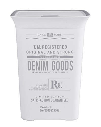 Wäschetruhe Wäschekorb Wäschepuff mit Belüftung Moda Denim 60 Liter mit Deckel Wäschesammler