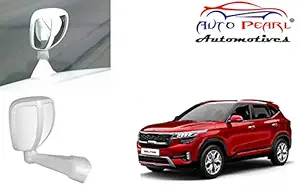 Auto Pearl Front Fender Wide Angle Mirror Bonnet Mirror (White) for - Kia Seltos