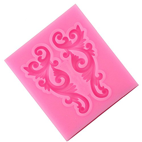 Yalulu 5 Stück Barock Blumenrebe Form Silikon Formen 5-Teiliges Set, 3D Silikon Backform für Kuchen-Fondant Dekorieren - 2