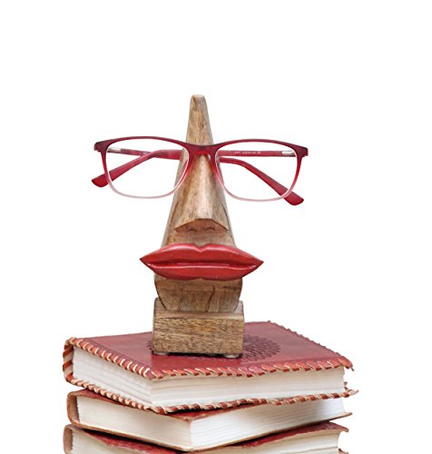 Schrullige handgefertigte „Nase Shaped“ Brillenhalter Palisander Brillen Sonnenbrillen Halter Stand fur zu Hause und Buro Dekor (Nasenform braun1) - 2
