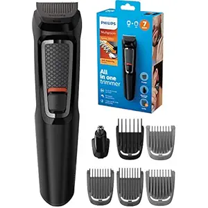 Philips Series 3000 7-in-1 Multi Grooming Kit for Beard & Hair with Nose Trimmer Attachment - MG3720/13