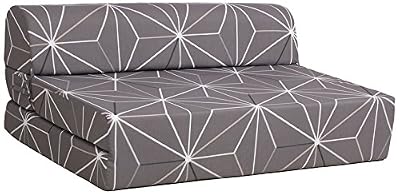 CANAPES TISSUS Enjoy 2 Chauffeuse Canapé-Lit, Tissu, Gris, 119 x 78 x 48 cm