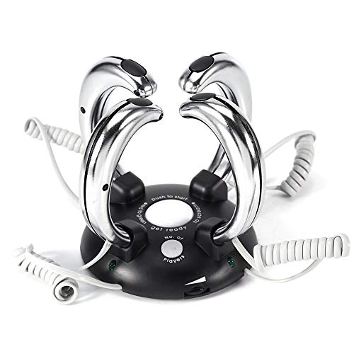 Preisvergleich Produktbild MYLEDI Elektroschock Lügendetektor, 4 Personen Party Brettspiel Stromschlag-Reaktionsspiel Sicherheitsspannung geeignet, für Bars / KTV / Parties / Heimunterhaltung (Schwarz und Silber)