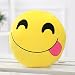 Tickles Yellow Whatsapp Sofa Smiley Emoticon Tongue out Cushion Stuffed Soft Plush Toy 33 cm RS.339.00