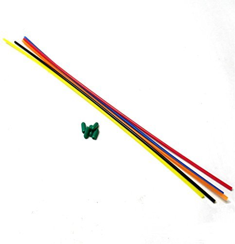 Preisvergleich Produktbild Plastik Antenne Rohr Grüner Verschlusskappe Empfangsgerät Reciver Antenne Schlauch Gemischt x 5 300mm Lang