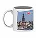 Produktbild Hamburger Kaffee Becher - Motiv: I love Hamburg - Blick auf den Michel und die St. Pauli Landungsbrücken