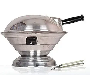 GEER Enterprise Aluminum Tandoor Bati Maker Baking Oven, 25 x 25 x 35 cm, Silver Gas Tandoor, Barbecue Grill Food Steamer Cookware Set (Aluminium, 1 - Piece)