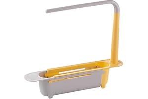 CACACOOK Organizer Lavello Cucina, Sink Sponge Organizer Supporto per Cestello,Portaoggetti Telescopico per lavello, Porta Spugne Cucina,Cesto di Scarico Espandibile per la Casa e la Cucina