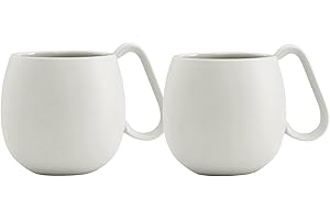 Viva Scandinavia Juego de 2 tazas de té de porcelana con asa, gris mate
