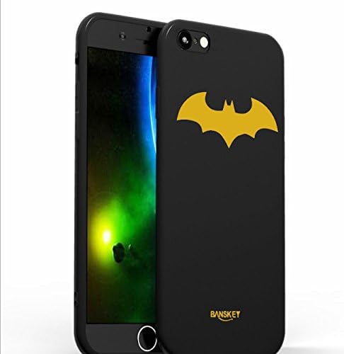 RONNEY'S BANSKEY Batman Soft TPU Case For Apple Iphone 7 PLUS &amp; Iphone 8PLUS YELLOW BAT BLACK