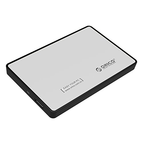 ORICO - 2.5 zoll USB 3.0 festplatten Gehäuse für 9.5mm & 7mm 2.5 zoll SATA SSD HDD mit USB3.0 Kabel Werkzeuglose HDD Installation-Silber