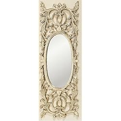 Home Collection - Muebles, decoración - Espejo de pared ovalado con elementos decorativos - Estilo: Barroco - Color: dorado - H 71 cm