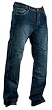 Forro de protección utilizados en estos pantalones vaqueros a la cadera, la rodilla y el muslo áreas cubren un 25% más de superficie que otros Jeans disponible en el mercado