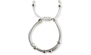 Shape me Twisted Bracelet en cuir style hippie boh&egrave;me avec perles argent&eacute;es