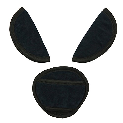UNIVERSAL BELTS PADS SHOULDER STRAP AND CROTCH Fits most car seat straps (soft navy)