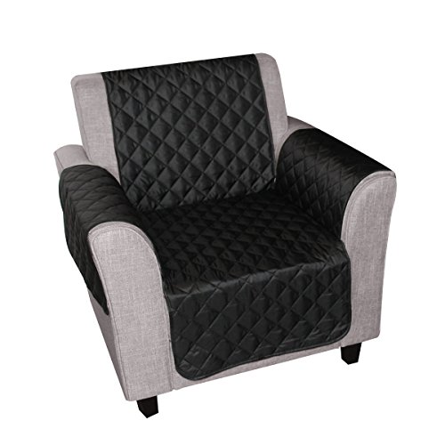 Newmeil Sofaschoner Sesselbezug 1 Sitzer Wasserdicht Anti-Rutsch Schwarz/Grau/Koffee (Schwarz)