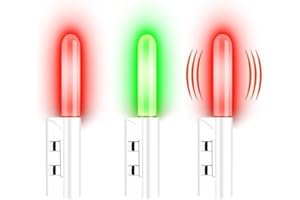 RAYKCE 5 Pcs Night Fishing Rod Tip Lights, Fishing Bite Alarm Rod Tip Lights, Red and Green Luminous Glow Visible 100 Meters - Waterproof Not Easy to Fall Off, for Night Fishing