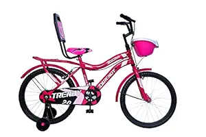 Actino Trendy 20T Kids Bike for Girls (7-10 Years Age Group) , 16 Inches Steel Frame , Linear Pull Brakes , Rigid Suspension - Pink