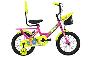 BSA TRIN TRIN 14T Unisex Kids BMX Bike , Tubular Wheels Bicycle (Fluorescent Pink, 9 inch Frame)