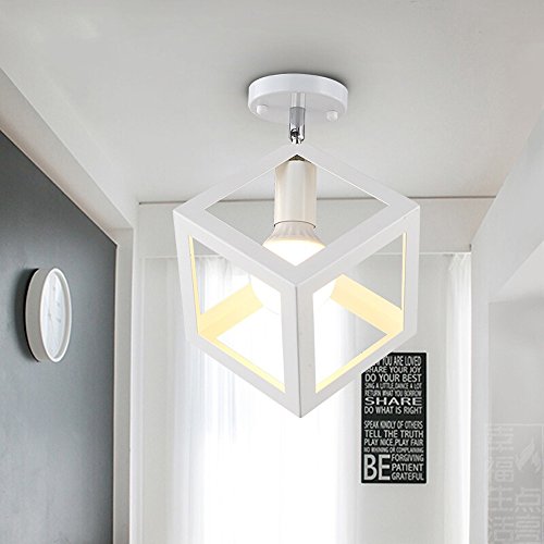 Vintage industrial Edison mini pintura de metal de montaje empotrado luz de techo luminaria luz colgante para sala de estar / dormitorio / comedor / cocina / lámpara de baño ( Color : White 2 )