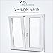 Produktbild Wohnraumfenster 2 flüglig - Kunststoff - Fenster - weiß - BxH: 120 x 100 2-fach-Verglasung - 70mm Profil - verschiedene Maße