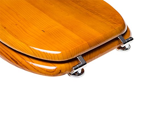 WC Sitz, hochwertige Oberfläche, einfache Montage, stabile Scharniere, Holz - 5