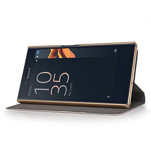 Sony Xperia X Compact Hülle,IVSO Hohe Qualität Advanced Shock Absorption Technology Case Folio Tasche Cover für Sony Xperia X Compact Smartphone 11,7 cm (4,6 Zoll) (Für Sony Xperia X Compact, Golden) - 2