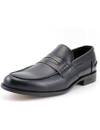 GIORGIO REA Scarpe Uomo Penny Loafers Mocassini Neri Fatti a Mano in Italia Vera Pelle Eleganti Scarpe Classiche