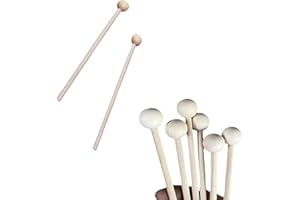 JchEnye 2 Stück Schlägel, Holzschlägel Trommelstöcke Glocken Klang Percussion Holzglocken Xylophon Glocken Xylophon, Holzblock Glocken Yoga Anfänger Erwachsene