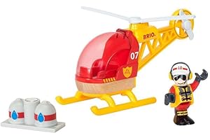 BRIO World Fire & Rescue Helicopter Toy Vehicle for Kids Age 3 Years Up