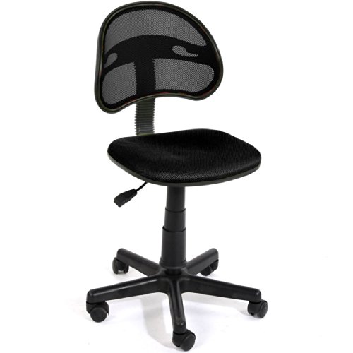 I.Sunny Mesh Medium Back Office Task Chair Height Adjustable Computer Chair Swivel Study Chair without Armrest ,Black