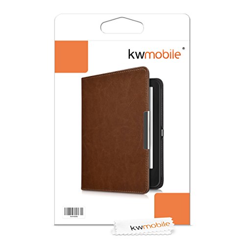 kwmobile Hülle für Tolino Shine 2 HD – Flipcover Case eReader Schutzhülle – Bookstyle Klapphülle Dunkelbraun - 7