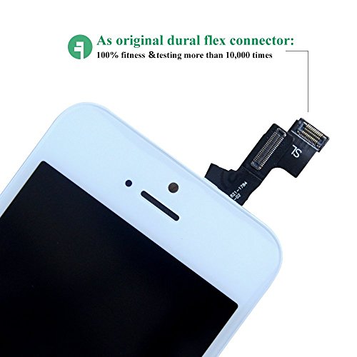 Htechy Kit de Reparaci  n de Pantalla Compatible para iPhone 5S Color Blanco Incluye Pantalla LCD Retina Cristal T  ctil de Alta Calidad y Herramientas