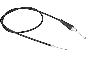 BOROCO Motorrad Gaszug, 110 cm gerader Kopf, Motorrad Gasölzugleitung, Griffölzugleitung für Pit Dirt Motor Trail Bike Motocross(Schwarz)