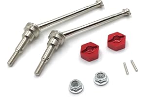 MOCHALIGHT Coupleur en métal - Arbre de transmission avant compatible avec WLtoys 1/12 12423 12427 12428 - Voiture télécommandée RC - Pièces de modification métalliques - Rouge 1:12