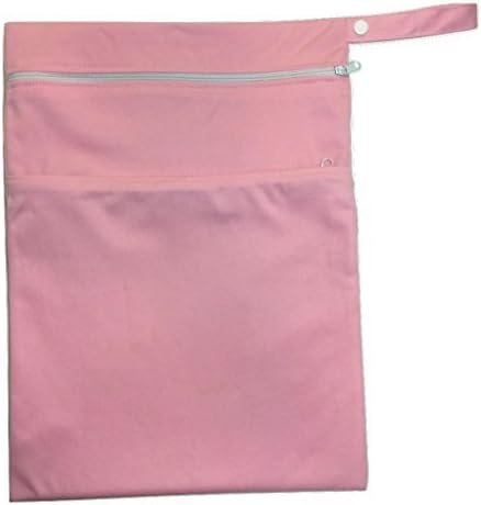 Baby Wet and Dry Bag for Diapers and Burp Cloths - Reusable and Waterproof (Light Pink)