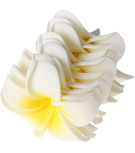 Fleurs Cheveux Tynmoel 400 Pièces Séries Mousse Blanche Frangipanier Hawaïen Artificiel Plumeria Fleur Pétales Casquette Chapeau De Cheveux Couronne Bricolage Décoration De Mariage 5 Cm Mousse Fleur