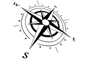 generisch Kompass Aufkleber in Windrose Aufkleber 30x30cm, 40x40cm, 50x50cm und 60x60cm für Caravan Wohnmobil Wohnwagen Auto oder als Wand Tattoo (94/3) (Schwarz Matt, 30x30cm)