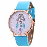 Juliyues Damen Uhren,Frauen Wind Chimes Pattern Quarzuhr mit Lederarmband,Geschäfts Armbanduhren Watch Armband